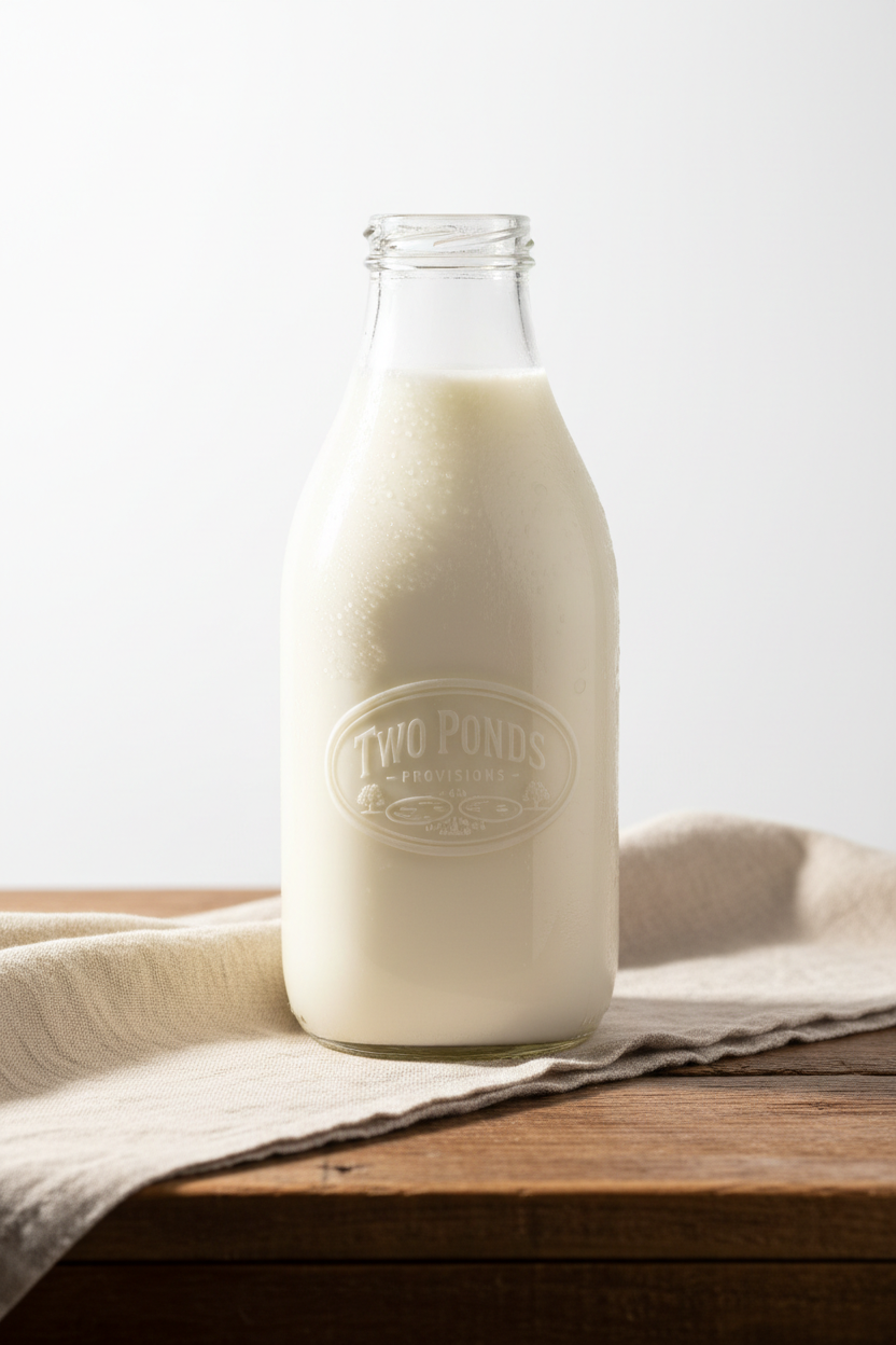 Fresh Local 1% Milk – Half Gallon Glass Bottle